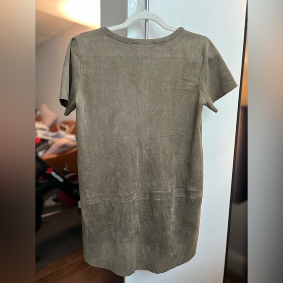 Faux Suede Olive Dress - Picture 2 of 3
